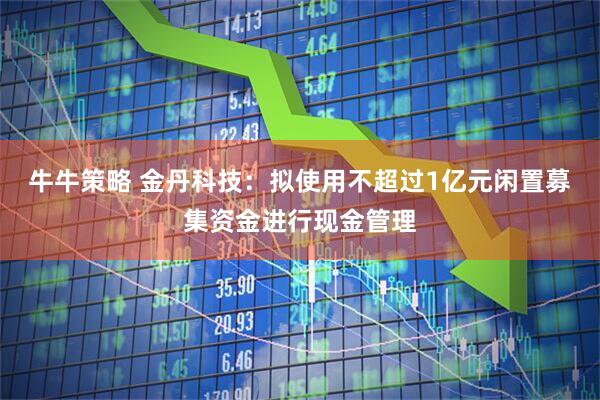 牛牛策略 金丹科技：拟使用不超过1亿元闲置募集资金进行现金管理